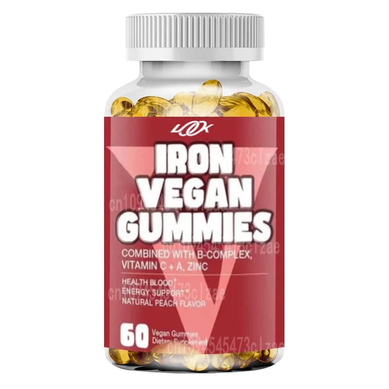 Integratore Vegetariano di Ferro in Gommose, Deliziose Vitamine in Gommose al Ferro e Vitamina C, Naturale, Non OGM