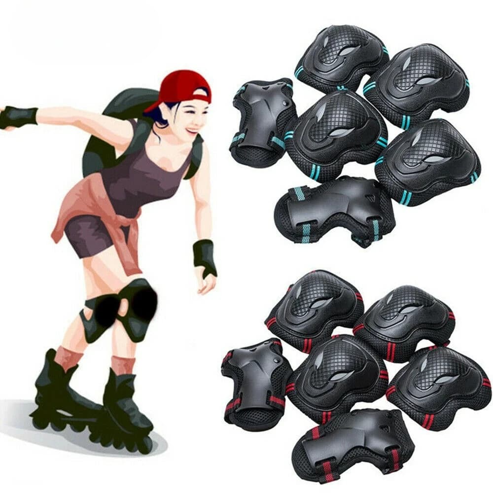 6 pezzi/set ginocchiere per adolescenti e adulti gomitiere protezioni per il polso equipaggiamento protettivo per pattinaggio a rotelle skateboard ciclismo sport