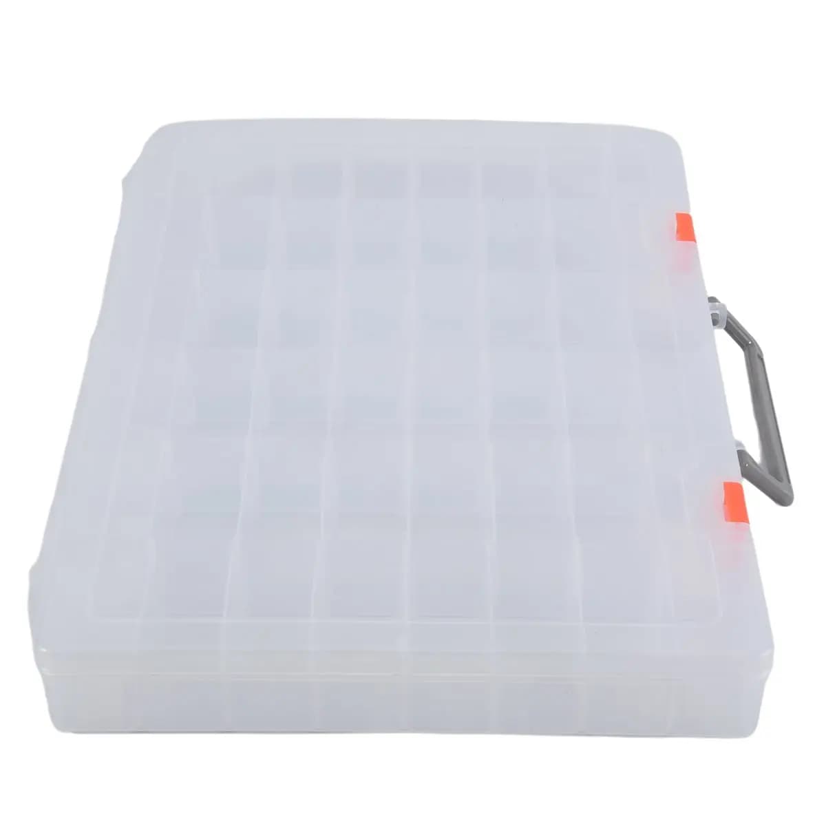 A63K& Large 48 Grids Plastic Organizer Box with Adjustable Dividers,Craft Storage Organizer, Tackle Box Organizer,Transparent