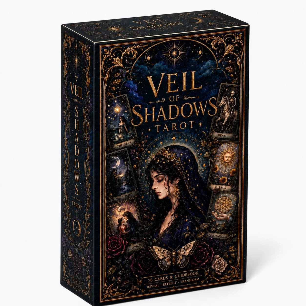 VEIL OF SHADOWS TAROT 78 Card Tarot Deck with Guidebook Victorian Gothic Tarot Cards for Shadow Work Divination Self Reflection