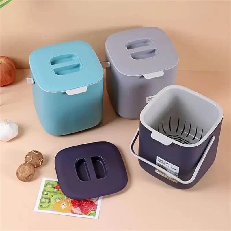 Pattumiera da cucina a doppio strato con coperchio Cestini per rifiuti a parete Pattumiera push-top Pattumiera Pattumiera Contenitore per rifiuti Scatola portaoggetti