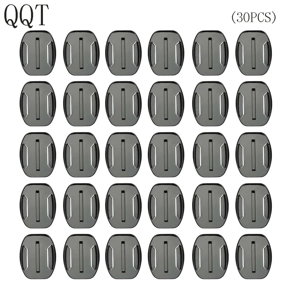 QQT 30 Pcs Base di montaggio a montaggio superficiale per Go pro Hero11 10 9 8 7 6 5 4 3 per SJ4000 per Xiaomi per accessori per fotocamere sportive Yi