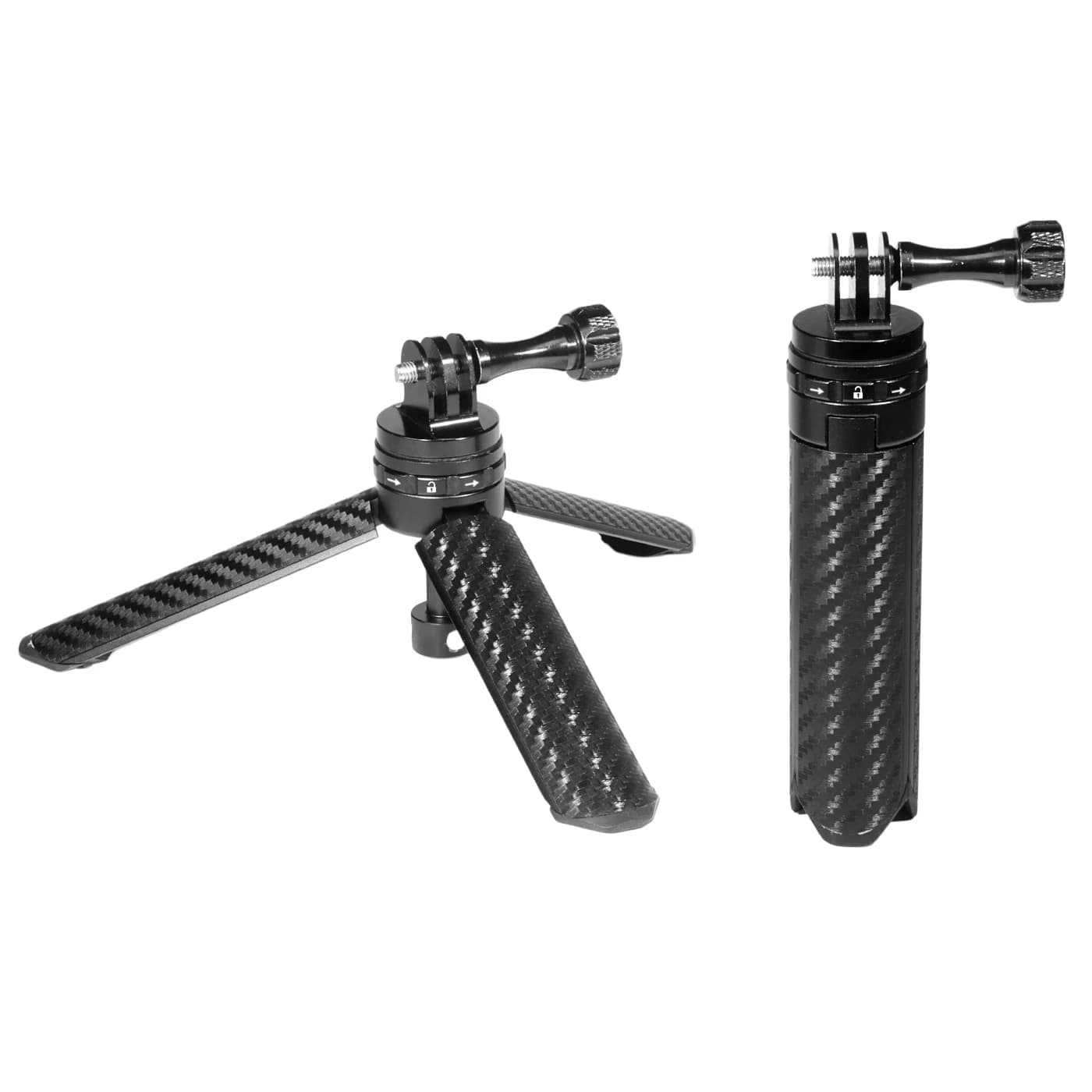 Testa a Sfera per Treppiede con Apertura Rapida One-Click, Impugnatura Magnetica, Monopiede con Vite da 1/4 per GoPro, Insta360, DSLR, LED, Supporto Multi-Espansione per Telefono