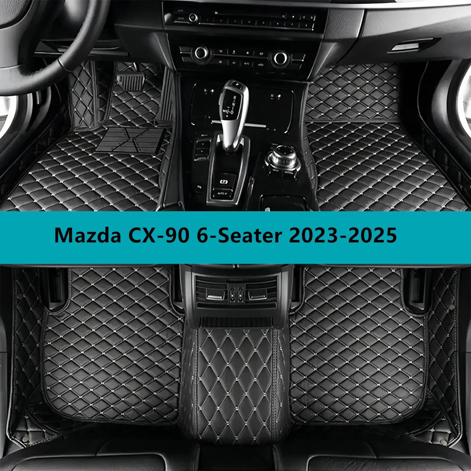 Set completo Tappetini per auto per Mazda CX-90 6 posti 2023-2025 Tappetini in pelle per auto Tappetini Tappeti Accessori auto
