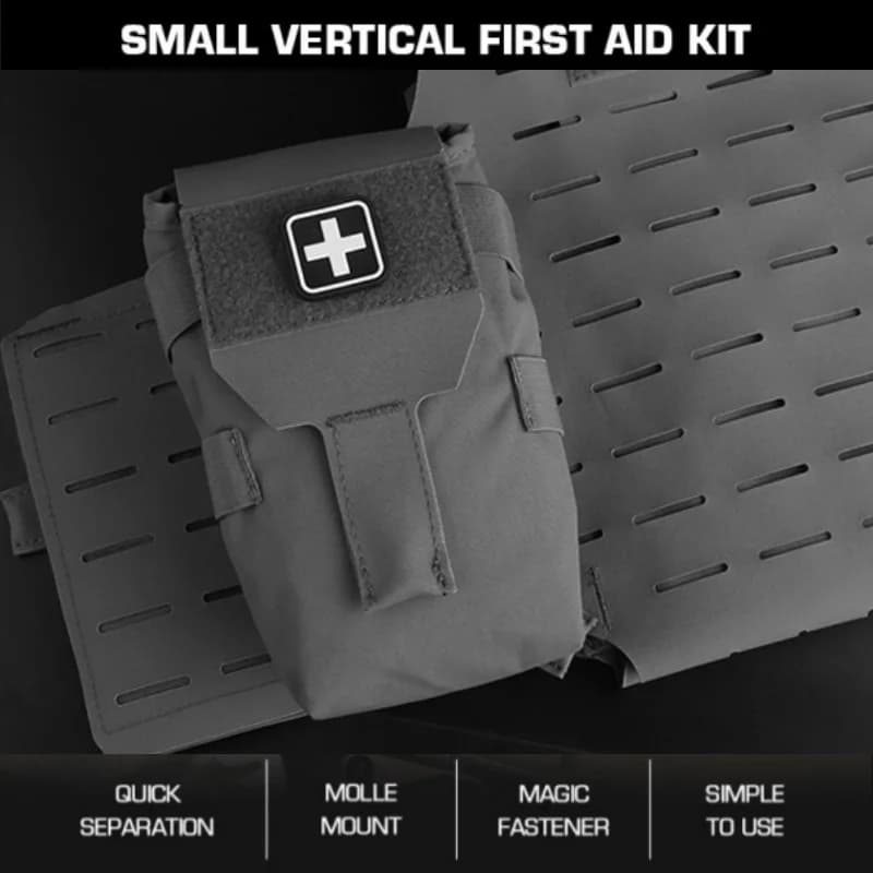 Custodia di emergenza verticale compatta | Kit di pronto soccorso ad accesso rapido | per la natura selvaggia e i viaggi