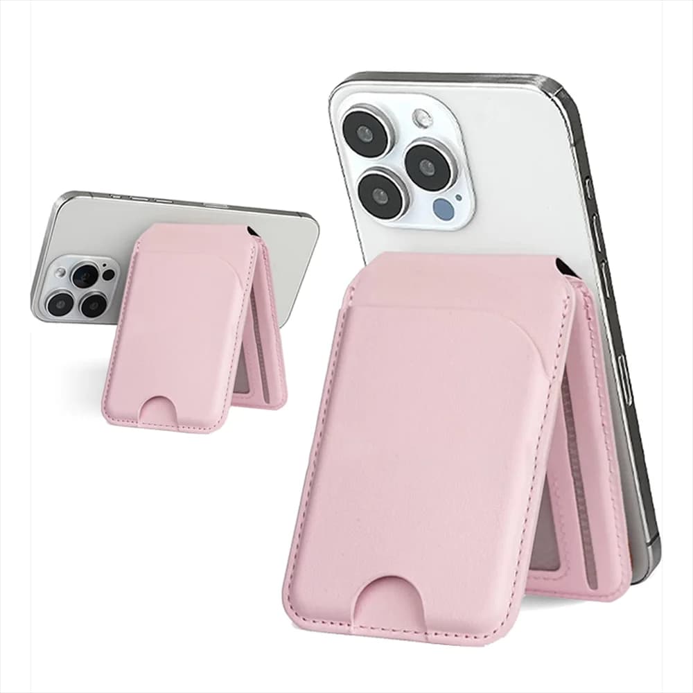 Supporto magnetico per portafoglio MagSafe 2 in 1, portafoglio porta carte magnetico in pelle per serie iPhone16/15/14/13/12 con supporto regolabile
