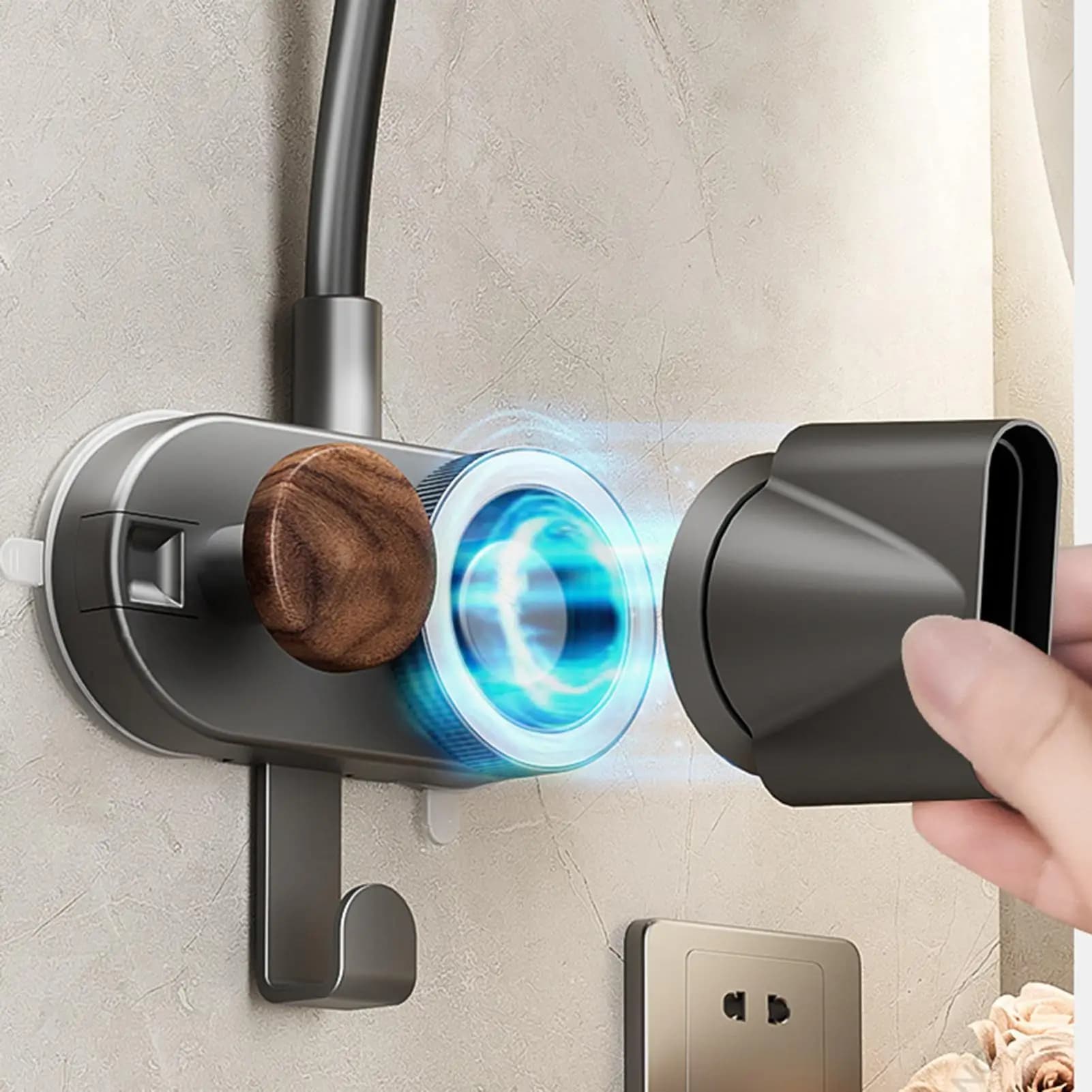 Hairdryer Holder For Bathroom Suction Cup 360 Rotating Adjustable Blow Dryer Stand For Women Mom Pet Grooming Salon Home Hotel