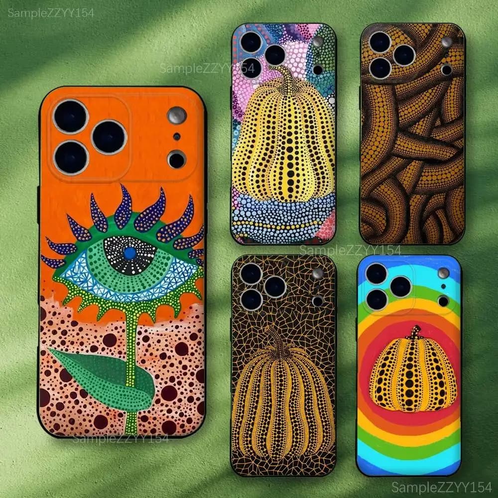 Yayoi Kusama Art Paintings Phone Case For iPhone 17 16 15 14 13 12 11 Pro Max Plus Air XR Shockproof Soft Cover Fundas