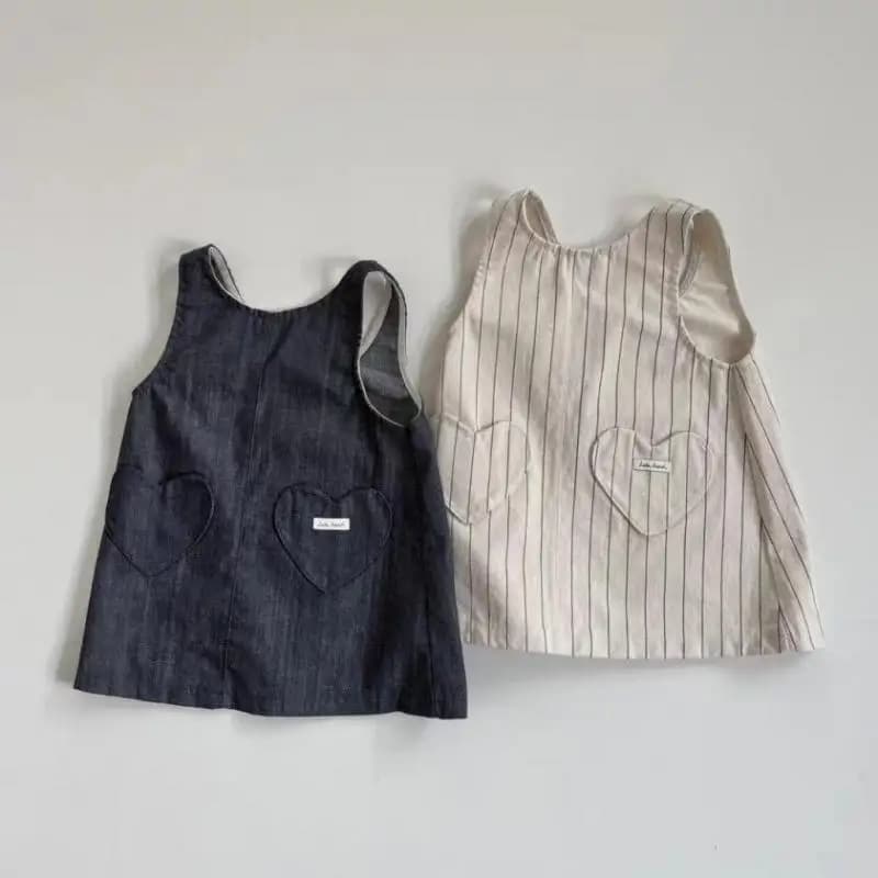 Abito Estivo 2026 Nuovo per Bambine, Vestito Senza Maniche con Tasche a Cuore, Abito Casual per Bambine, Vestito a Bretelle alla Moda per Bambine, Abbigliamento per Bambini