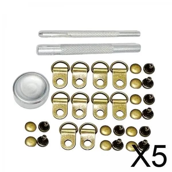 Kit di Ganci e Accessori in Metallo per Lacci, Rivetti per Riparazione di Scarponi da Trekking e Accessori Fai-da-Te per Cinghie di Borse