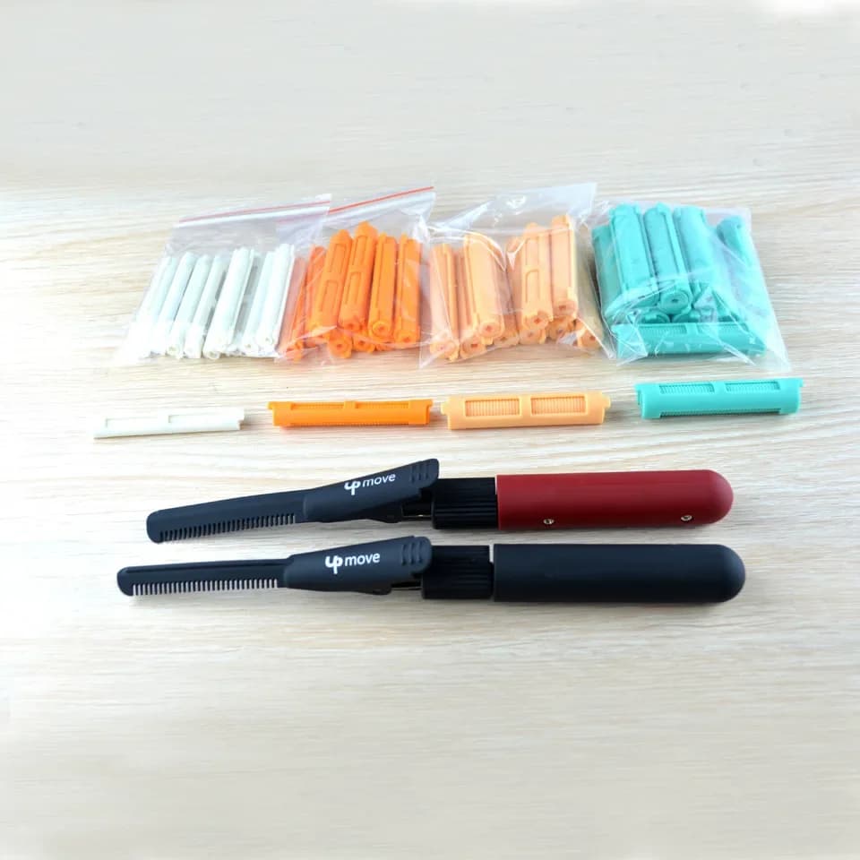 Korean hair root permanent hair curler without heat and bigodini machine set rod curls pull core lazy buds flexible rods waves trainers