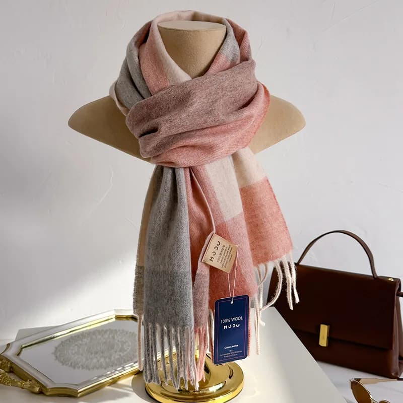 Sciarpa invernale in lana 100% per donna Sciarpe lunghe e calde in cashmere Hijab Solido Scialle da donna Avvolgente Pashmina femminile Bandana Sciarpe per la testa