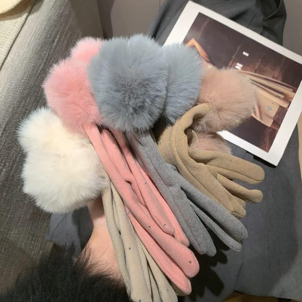 Elegant Thermal Gloves For Women Winter Fleece Lined Touchscreen Mittens Soft Breathable Outdoor Cycling Daily Commute Gear
