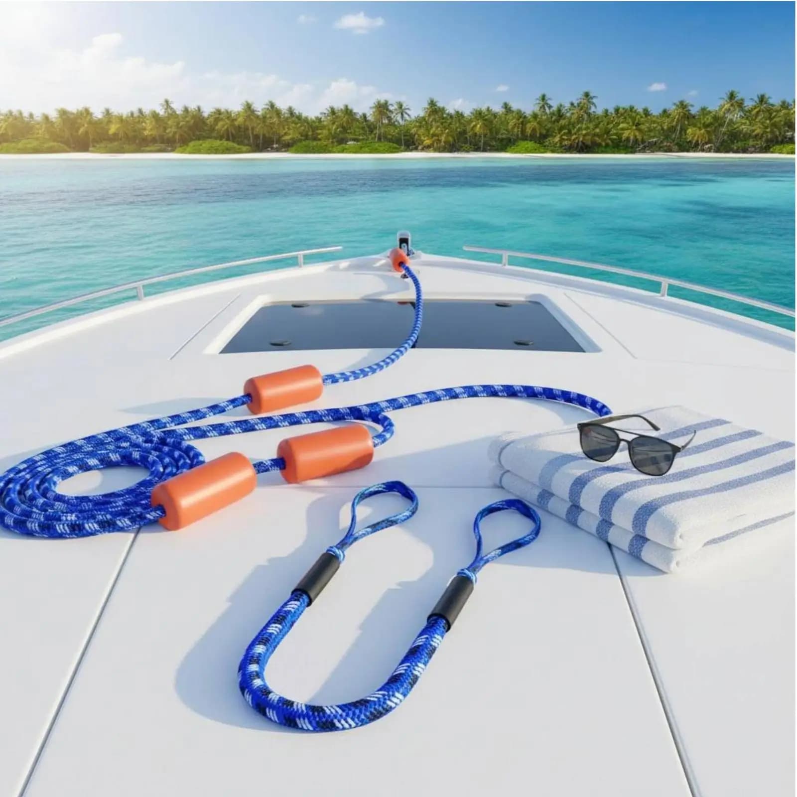 Boat Rope Shock Absorbing Marine Elastic Rope with Protective Sleeves for Dock Mooring and Temporary Tying