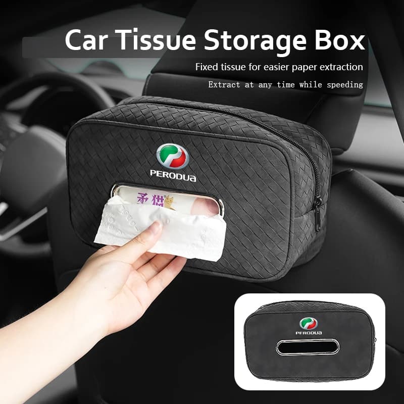 Car Mounted Tissue Organizer Bag Paper Towel Storage Box For Perodua Ativa Myvi Bezza Alza Axia Viva Aruz Myvi Gen2 Gen3