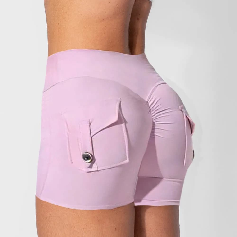 Women's Sports Shorts with Bottoni and Pockets, for Yoga, Cycling, Jogging, Fitness, High Life, Anti-Squat, Leggings Active by Gym XP89