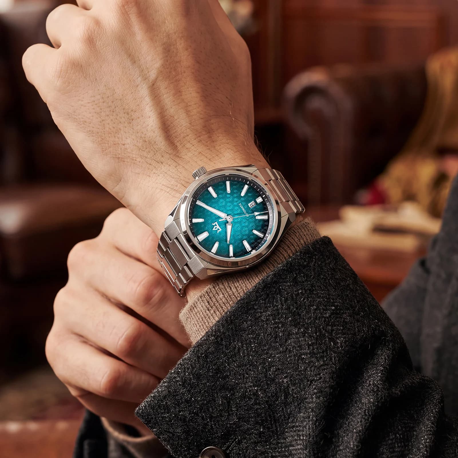 ADDIESDIVE K014 Luxury Automatic Watch Men Mechanical Movement Sapphire Crystal Mother Pearl Dial 316L Steel Case BGW9 Luminous