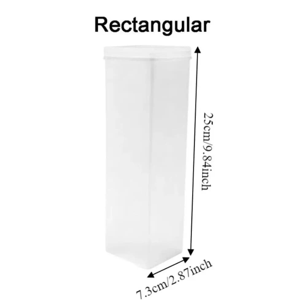Plastic Food Storage Container Round and Rectangular Design Space Saving Pantry Organizer Transparent Cookie Storage Box