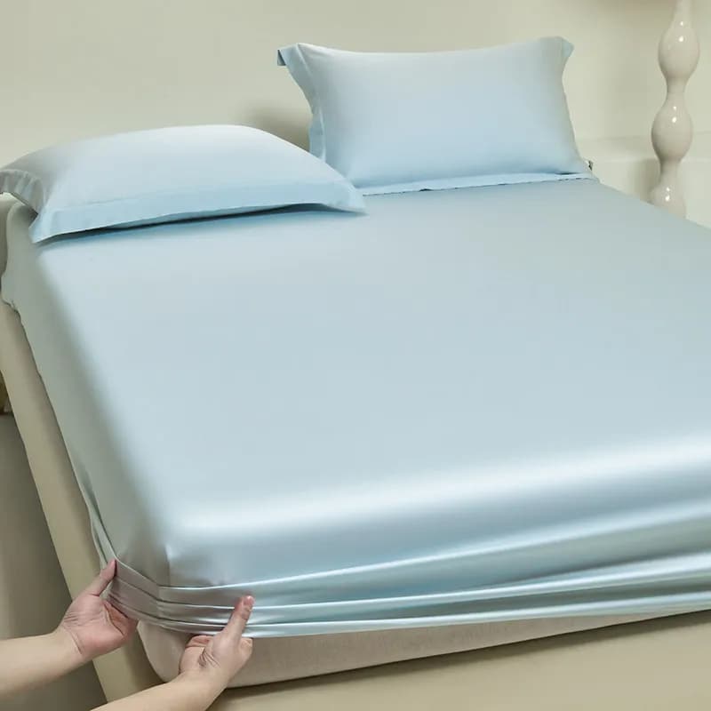Cooling Blue Bedsheets Pillowcase Summer Queen Size Twin Bedsheets Adult Mattresses Ropa De Cama Juego Completo Bedding Sets