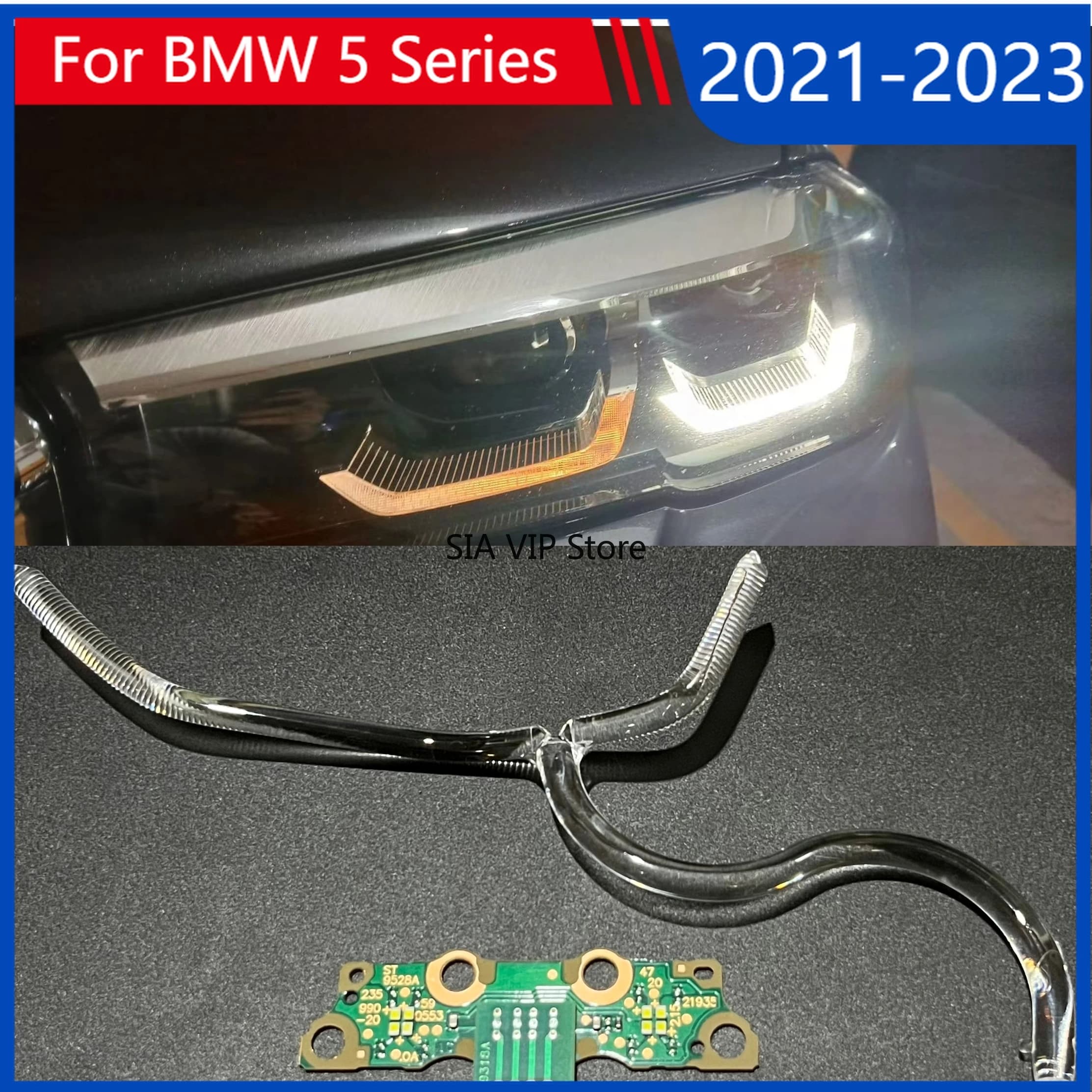 Modulo Sorgente Luminosa per Striscia LED LOW per BMW Serie 5 G30 G38 2021-2023, Adatto per Ballast Angel Eye Luce Bianca DRL Auto