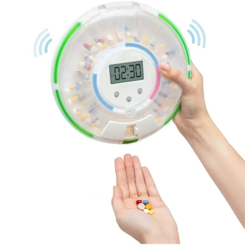 Organizzatore di pillole con promemoria, dispenser automatico elettronico intelligente con blocco.