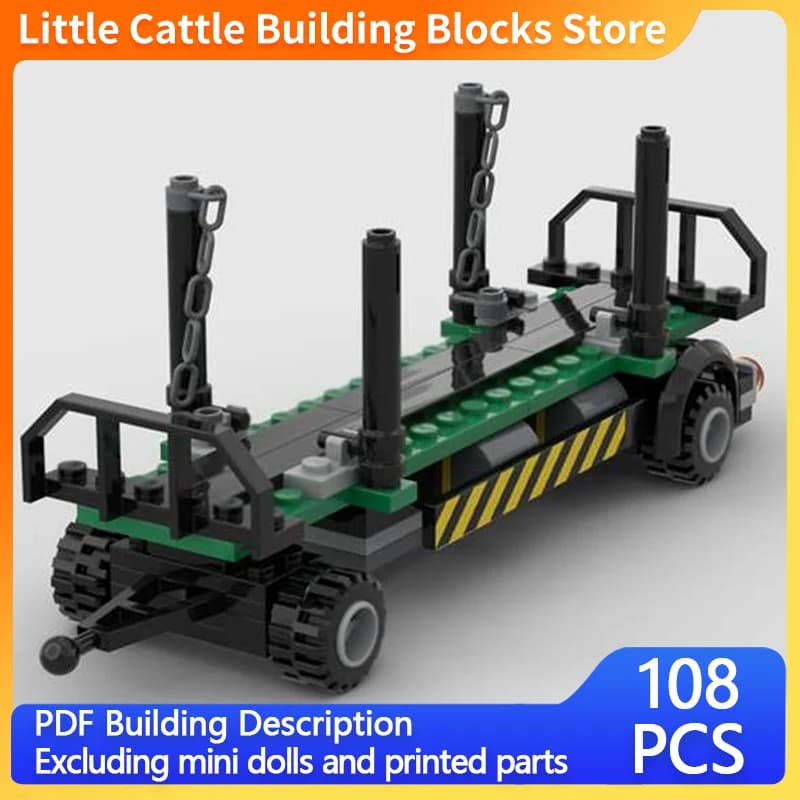 Speed Racing Car Model MOC Building Bricks Trailer For Logging Truck Modular Technology Children Holiday Gifts Assemble Toy Suit