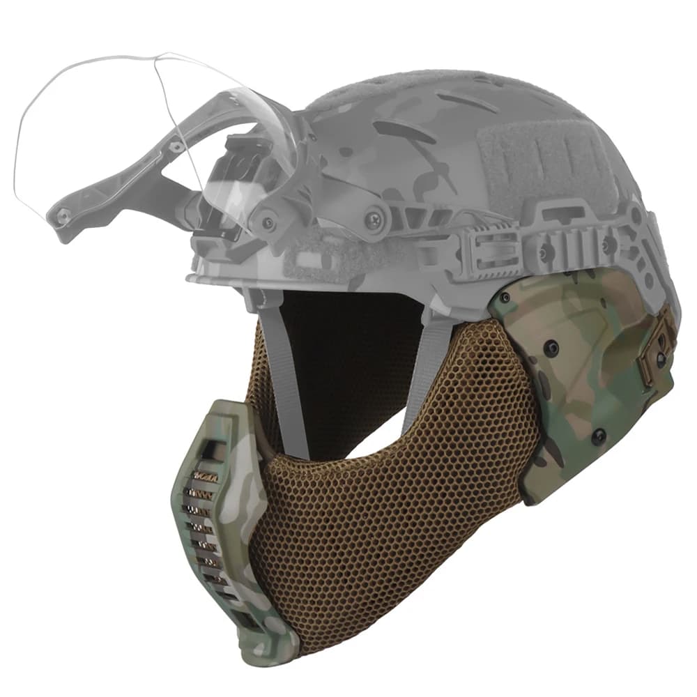 Casco tattico 3.0 Wendy Mezza maschera con protezione per le orecchie del casco per caccia Airsoft CS Accessori per caschi da paintball