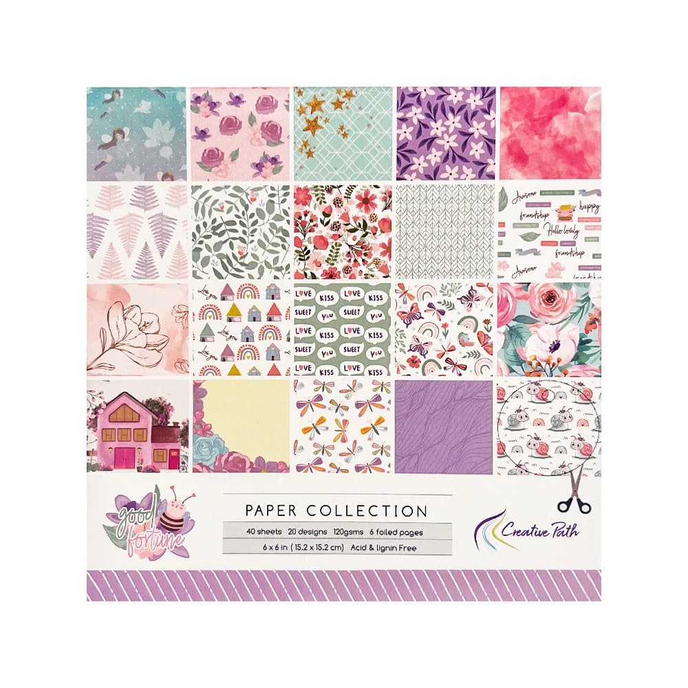 Creative Path Scrapbooking Paper 6 Inches Single Side Printed Origami Paper Flower Pattern Decorative Scrapbook Background Paper