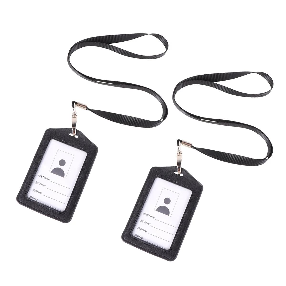 Porta badge premium da 2 pezzi, porta passaporto portatile impermeabile con corda per il trasporto, per casa, ufficio, viaggi