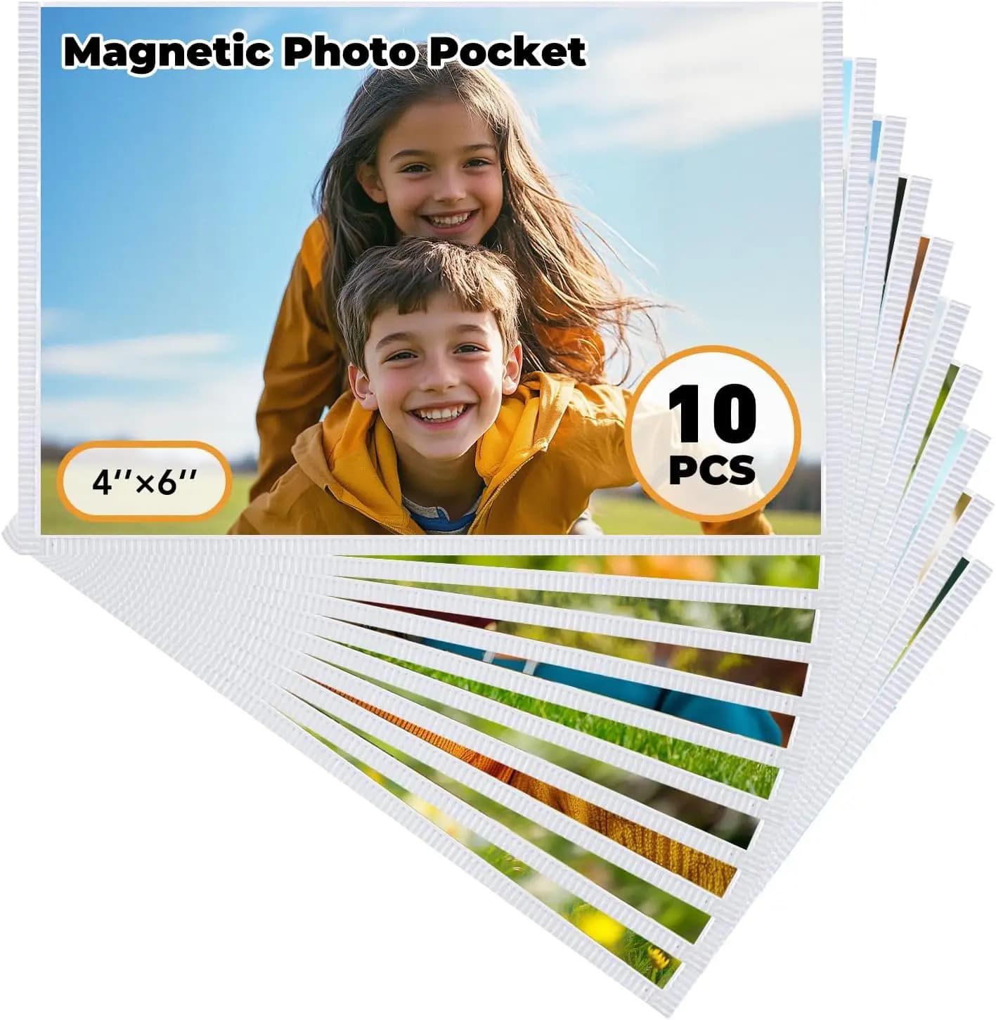 Cornice magnetica per foto, 10 cornici magnetiche per foto da frigorifero 4x6, cornici magnetiche per foto con bordo bianco, magneti per frigorifero per immagini, adatti per casa, scuola, ufficio