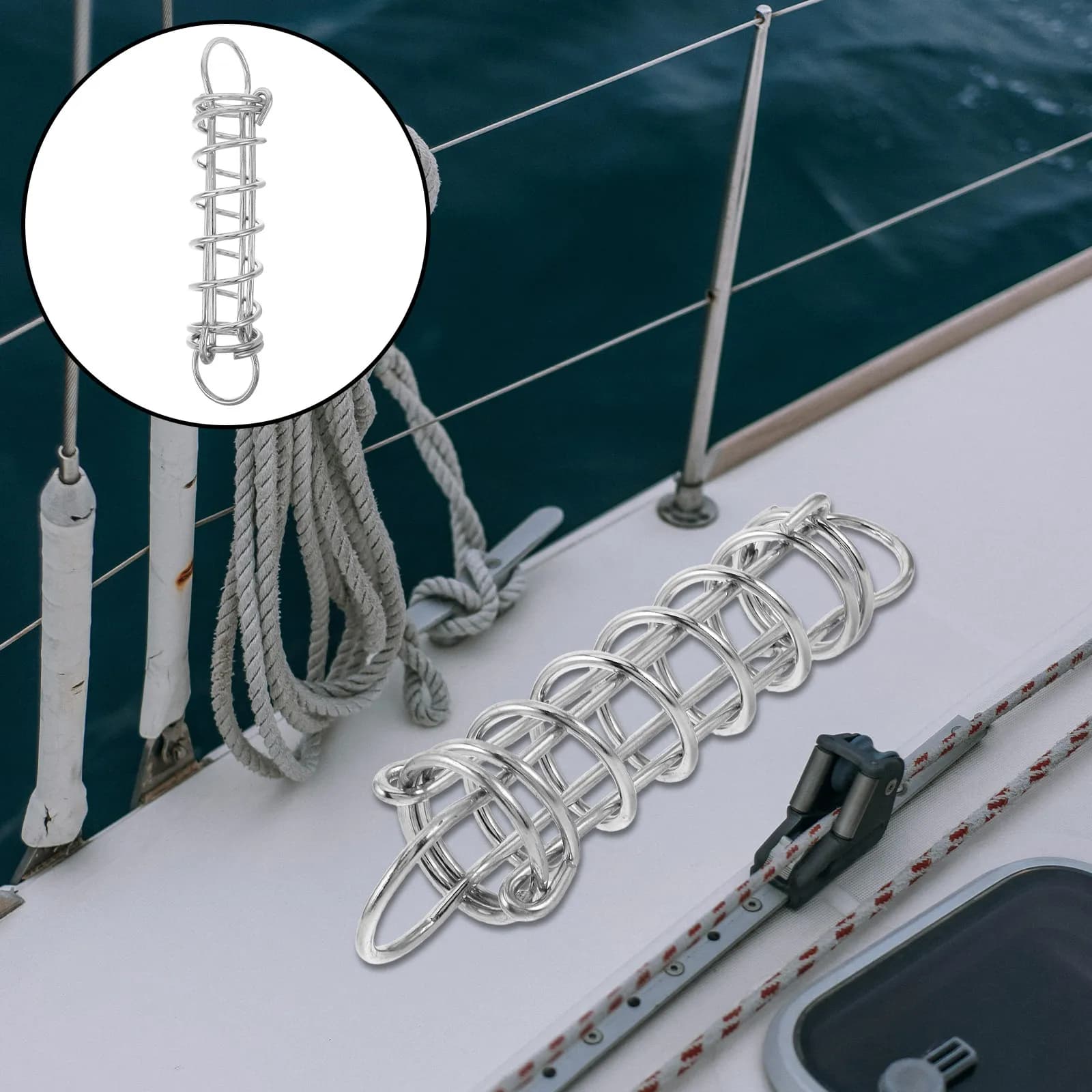 Marine Boat Stainless Steel Yacht Halloween Christmas New Year Boat Rope Spring Heavy Duty Stainless Steel Anchor