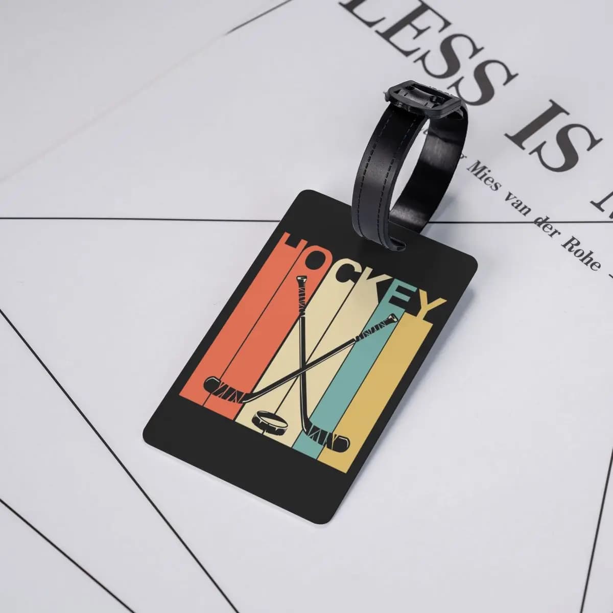 Etichette Vintage per Bagagli Hockey, Accessori per Valigie, Targhette per Bagagli da Viaggio, Porta Etichette con Spazio per Nome e Indirizzo