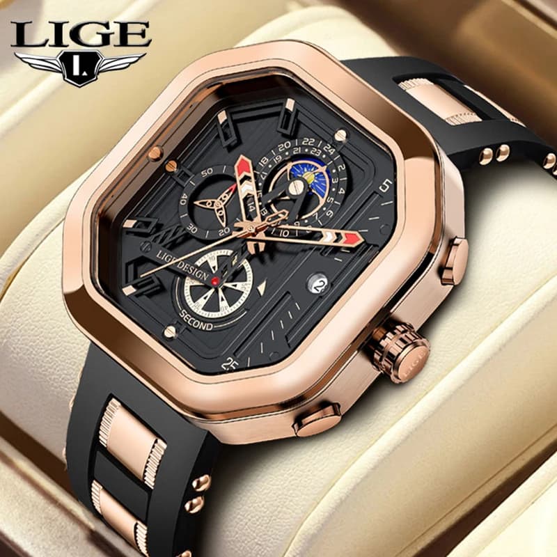 Men's Luxury Watch LIGE, Brand Top, Original, Fashion Casual, Sporty, Waterproof, Bright, Quartz, Gift, Reloj