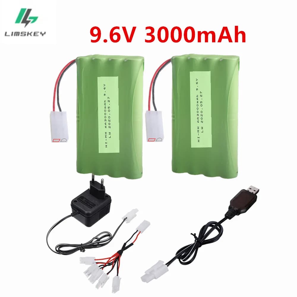 9.6v 3000mah Rechargeable Battery NiMH AA 9.6v 2400mah Batteries Pack For Rc toys Cars Tanks Robots Gun