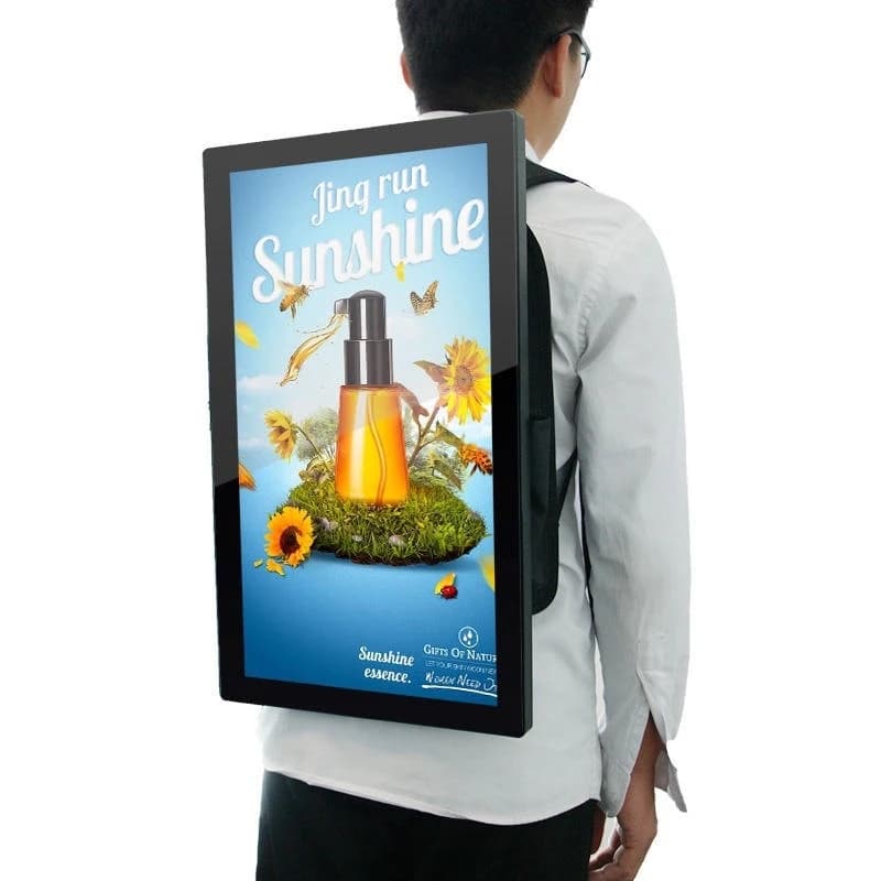 Backpack LCD digital signage and displays backpack advertising machine