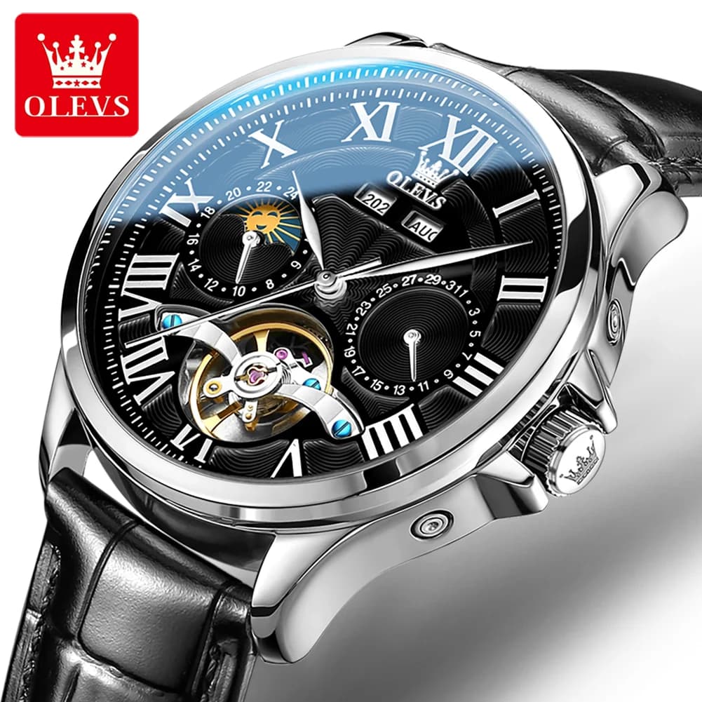 OLEVS 7013 Orologio da uomo meccanico automatico originale di lusso da lavoro Orologi impermeabili con data settimanale luminosa per uomo
