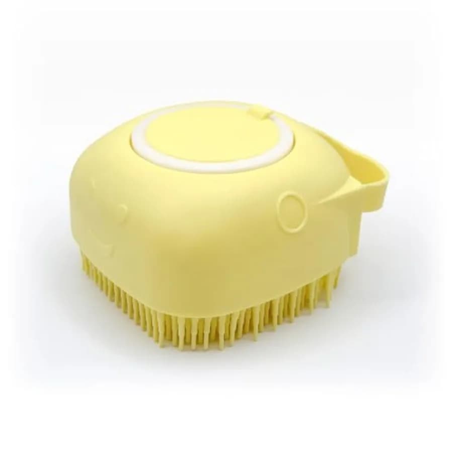 Spazzola da Bagno per Cani 2-in-1 con Dispenser di Shampoo Integrato, Setole in Silicone Delicate per Bagno e Massaggio, Antiscivolo