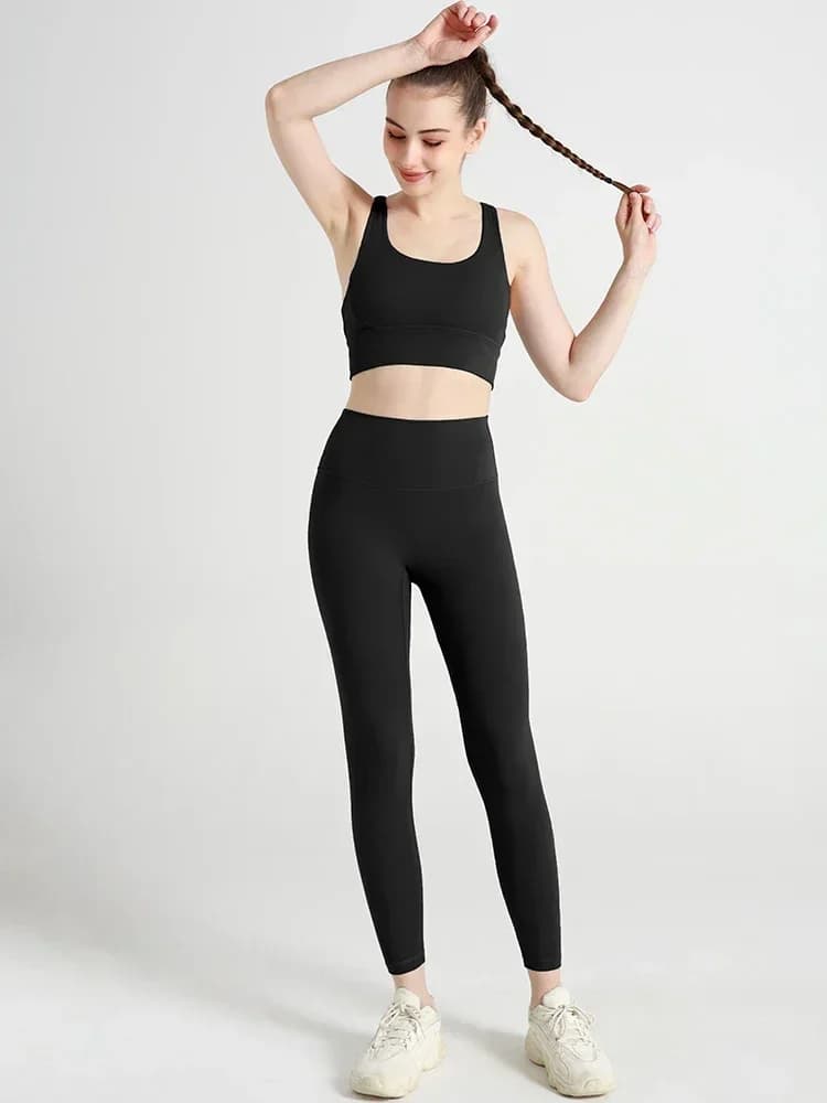 Women's Yoga Set, Sporty Set 2 Pieces, High Waist Leggings and Sports Bra, Gym Clothing, Fitness Set