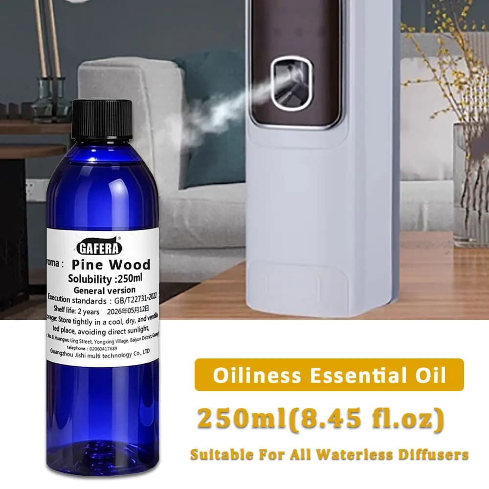 GAFERA 250ml (8.45 fl.oz) Pine Wood Hilton Essential Oils - For All Waterless Diffuser, Hotel Aroma Machine Replenishes Essence