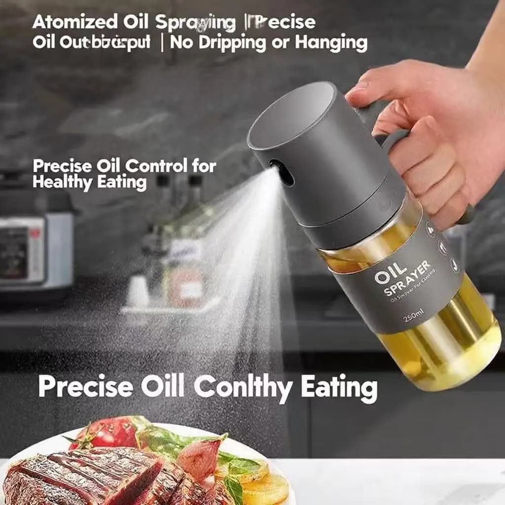 Bottiglia Spray per Olio d'Oliva a Prova di Perdite, Controllo Preciso dell'Olio per Cucinare, Grigliare e Friggitrice ad Aria, Accessorio Trasparente per Cucina e Campeggio
