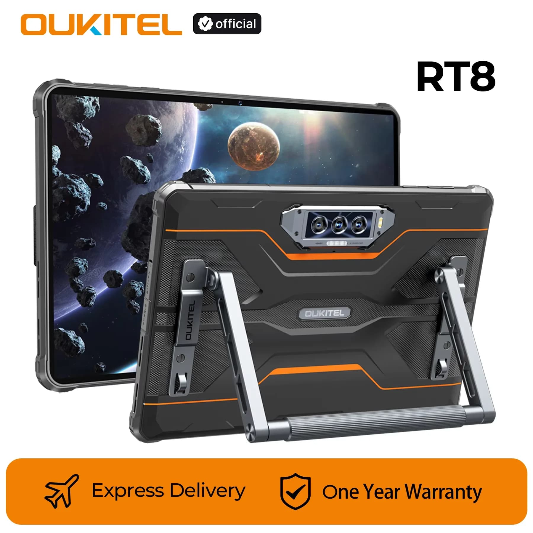 Oukitel RT8 Robust Tablet 20000mAh 33W, 11" FHD+ Display 6GB+256GB Helio G99 48MP Camera, Tablet NFC PC with support, Android 15