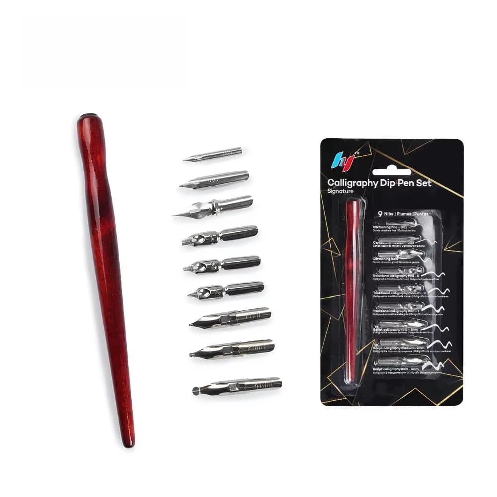 Pennino per penna da 9 pezzi + 1 pezzo. Set di penne per portapenne per animazione di cartoni animati Lettering Art Drawing Penna multifunzione Altro