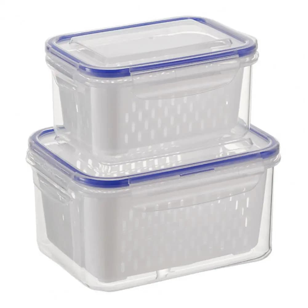Contenitore 4-in-1 per Frutta e Verdura con Filtro Rimovibile, Scatola Ermetica in PP, Organizzatore per Alimenti da Cucina
