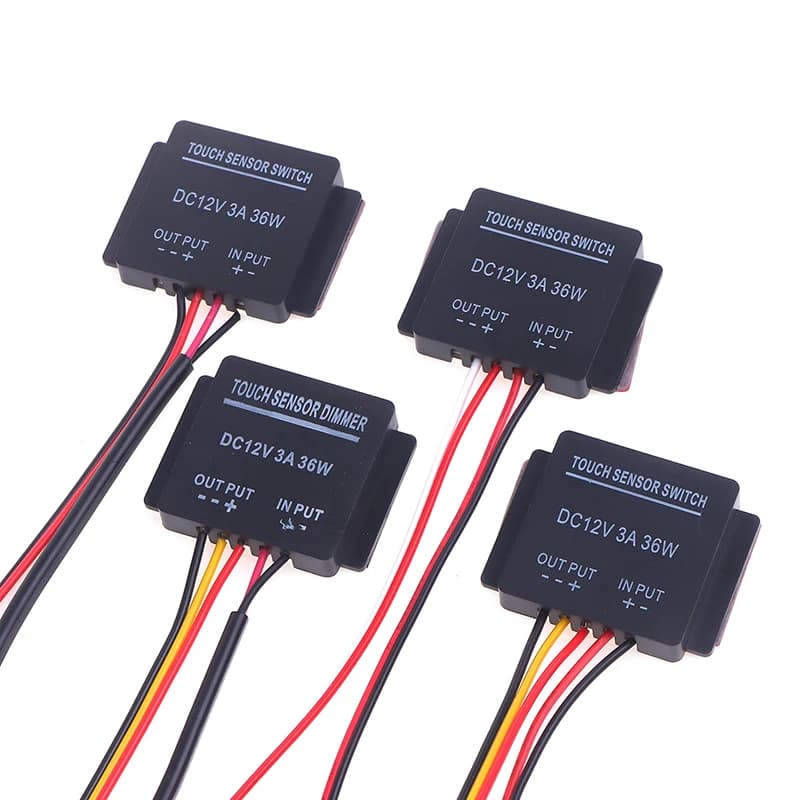 Per faro a luce LED monocromatico a tre colori con regolazione infinita DC 12-24V Sensore interruttore a induzione tattile per specchio da bagno