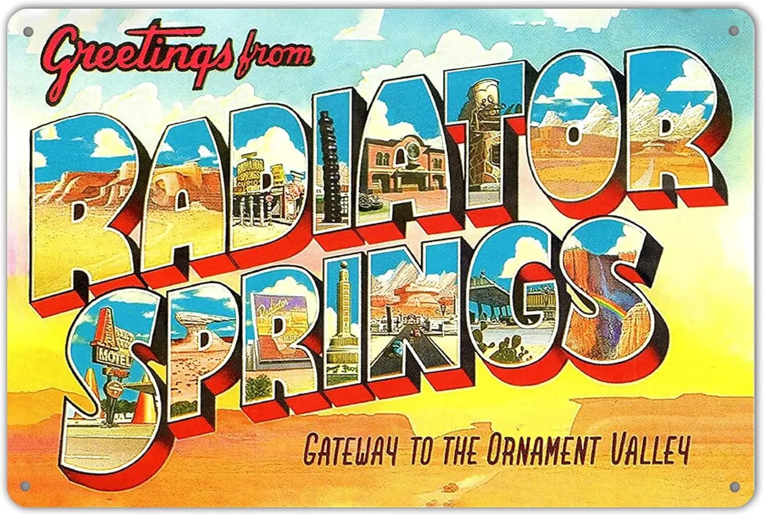 Tin Sign For es Radiator Springs Twine - Metal Wall Decor Sign Plaque Art Inspirational-Aluminum