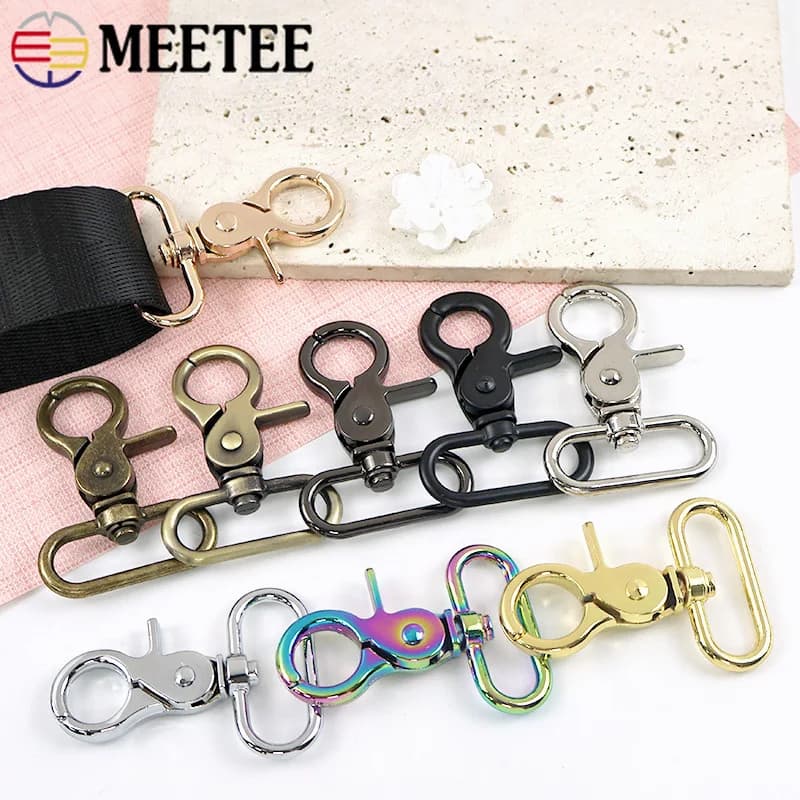10/20 Pezzi Moschettoni Girevoli in Metallo 20-50mm per Borse, Collari per Animali, Accessori Fai-da-Te, Chiusure a Moschettone, Portachiavi, Clip per Cinghie