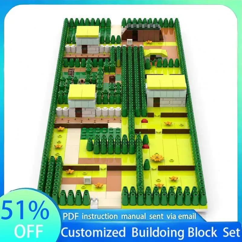 1129PCS Yellow Route Number 2 MOC Model Building Blocks Creative Road Scene DIY Assembly Toy Education Gift Collection Display