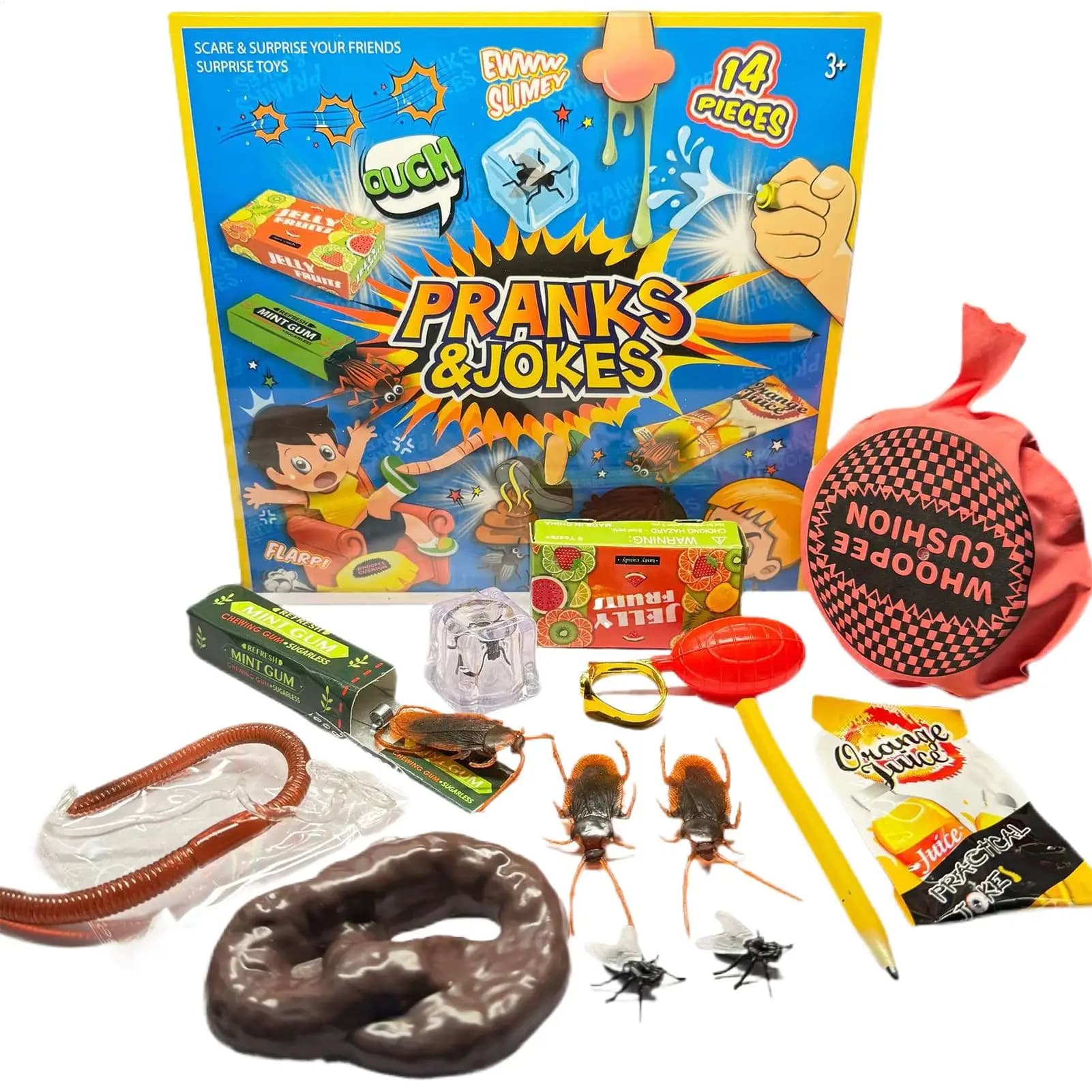 Set di Scherzi SpookyPrank: Gomma da Masticare con Effetto Fart e Cuscino Fart - Confezione Regalo