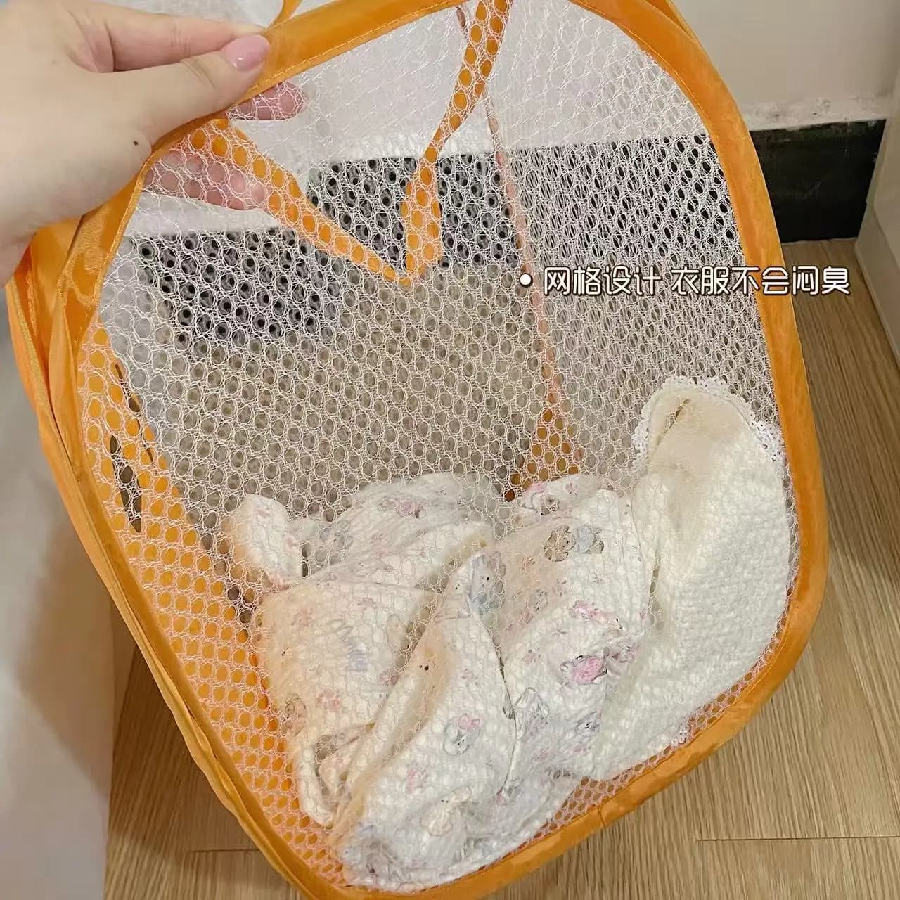 Japanese Cartoon Rilakkuma Both Sides Grid Breathable Design Foldable Laundry Basket Dirty Clothes Toy Sundry Items Storage