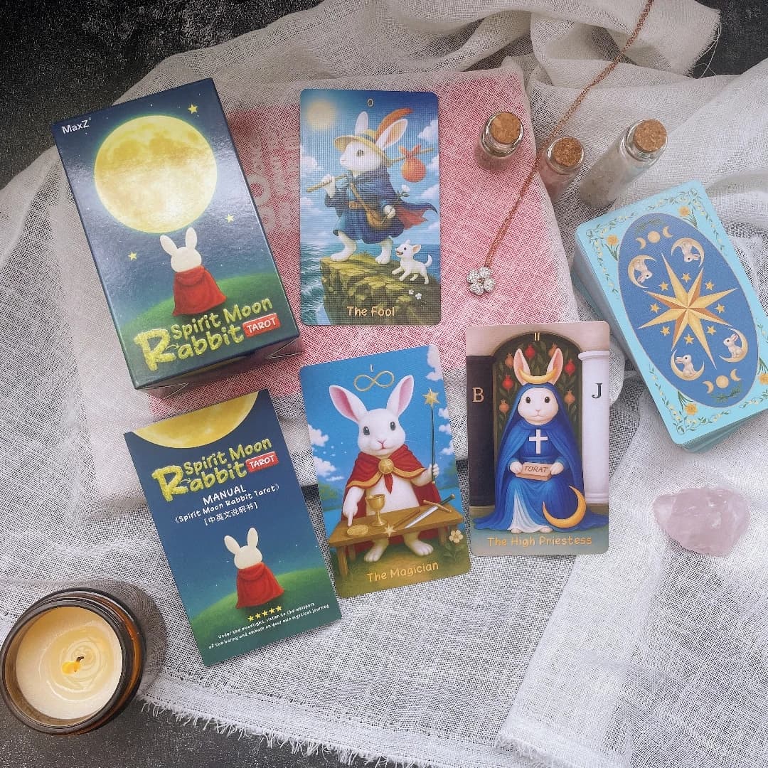 Nuovo originale autentico High Priestess Esclusivo Spirit Moon Rabbit tarocchi Carte 12x7 cm Oracle Rider Waite Lusso Professionale